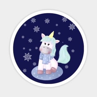 Unicorn in winter Magnet